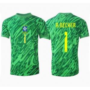 Fotbalové Dres Brazílie Alisson Becker #1 Brankářské Domácí Oblečení Copa America 2024 Krátký Rukáv